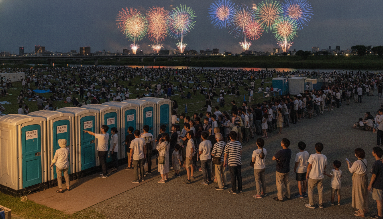 うつのみや花火大会2026のトイレは仮設トイレが中心になる可能性が高い