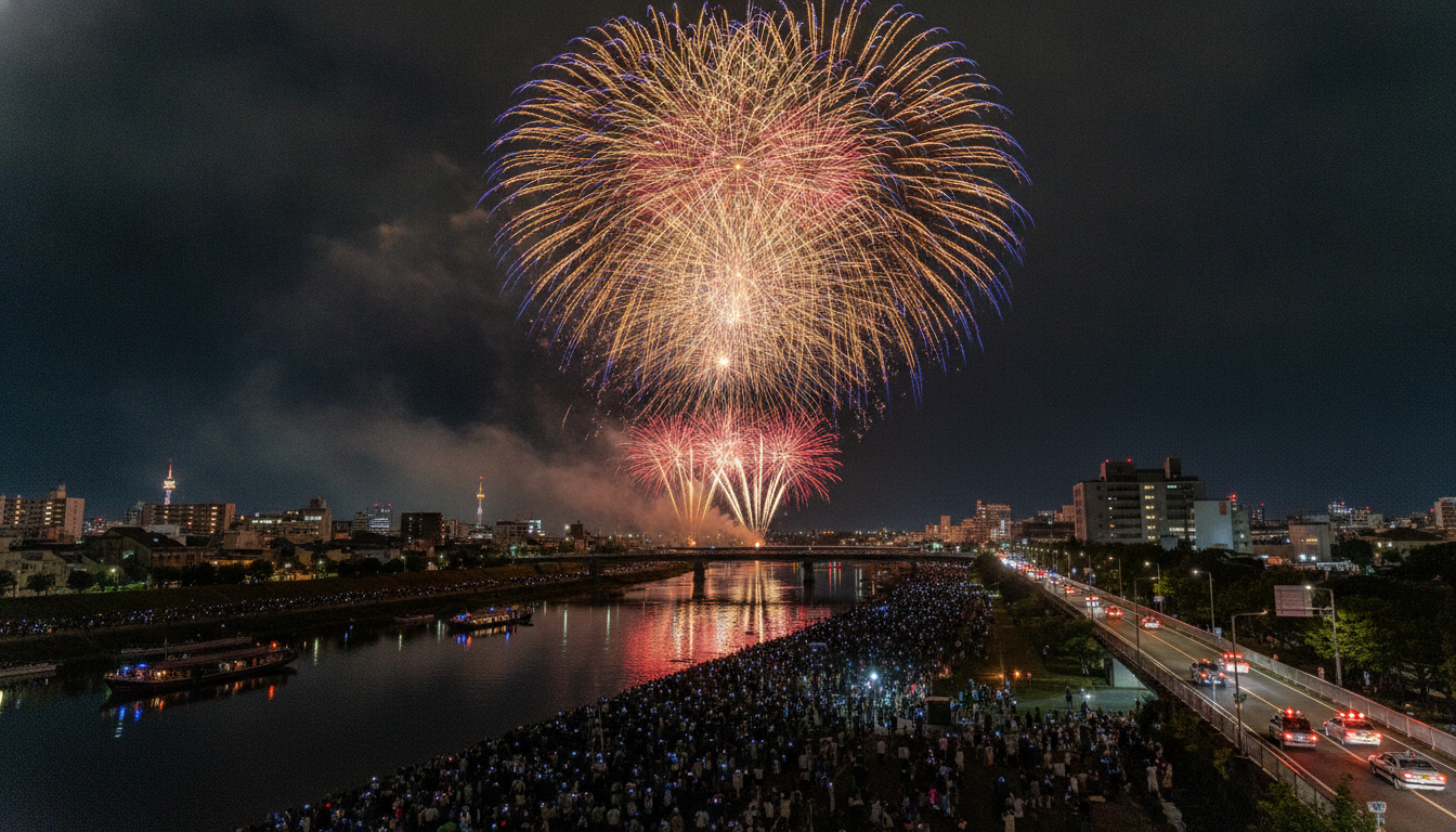 うつのみや花火大会2026の花火は20時15分頃まで