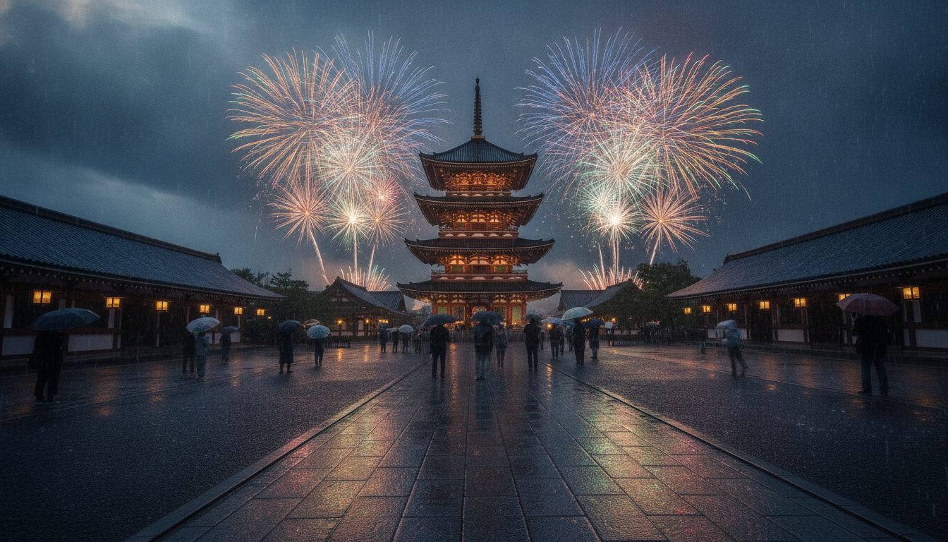茨木辯天花火大会2026は「小雨決行・荒天中止・順延なし」が公式方針