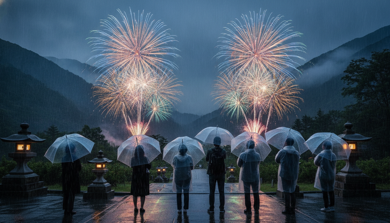 奥多摩納涼花火大会2026は少雨決行で荒天時は翌日に順延