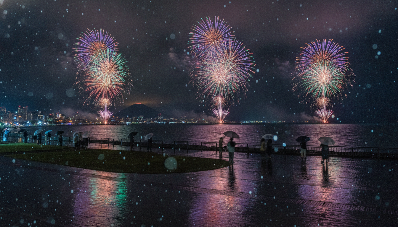 米子がいな祭り2026の花火は「小雨決行・荒天中止」