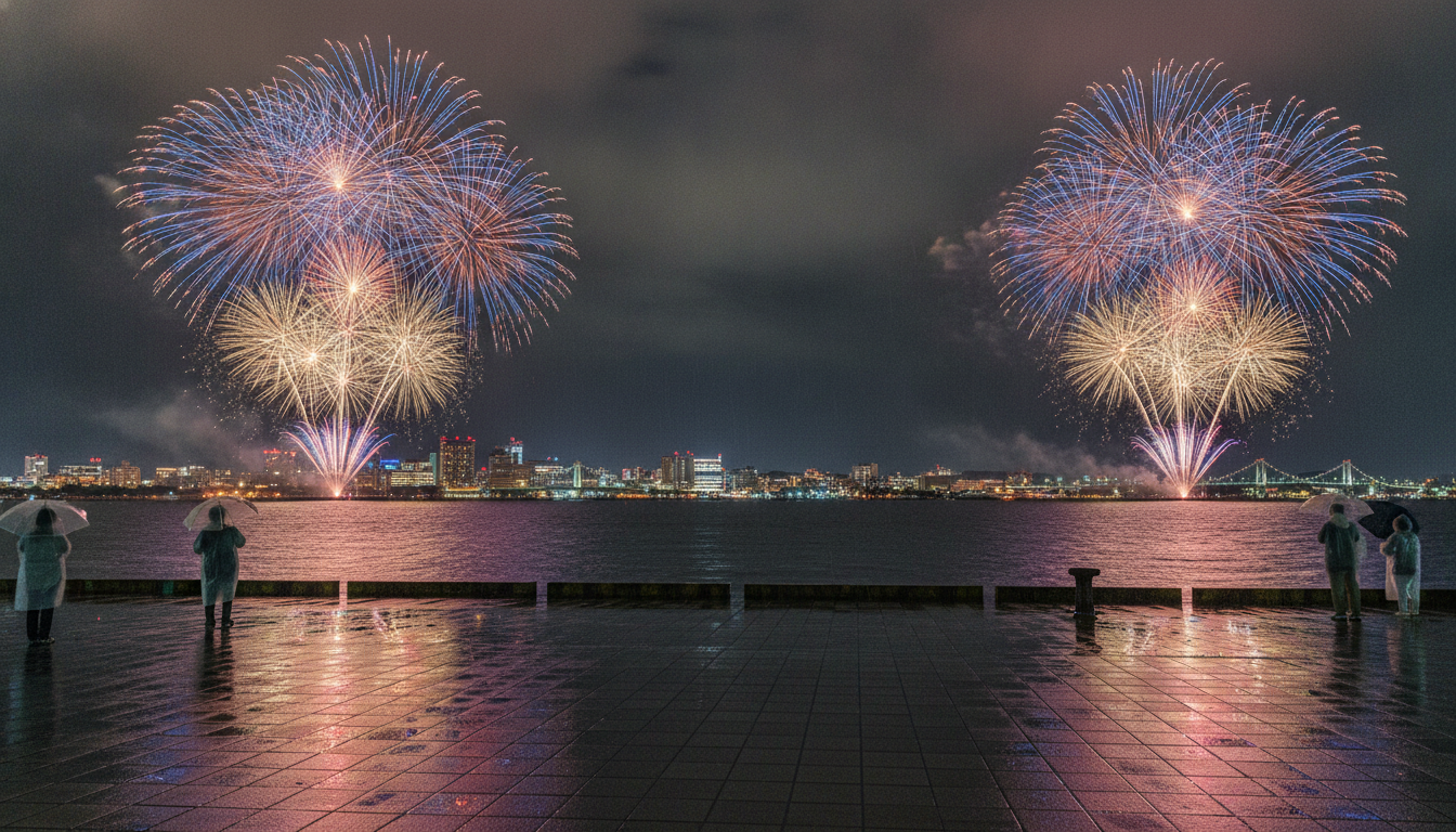 木更津花火大会2026は小雨なら開催、荒天時は中止で順延なし