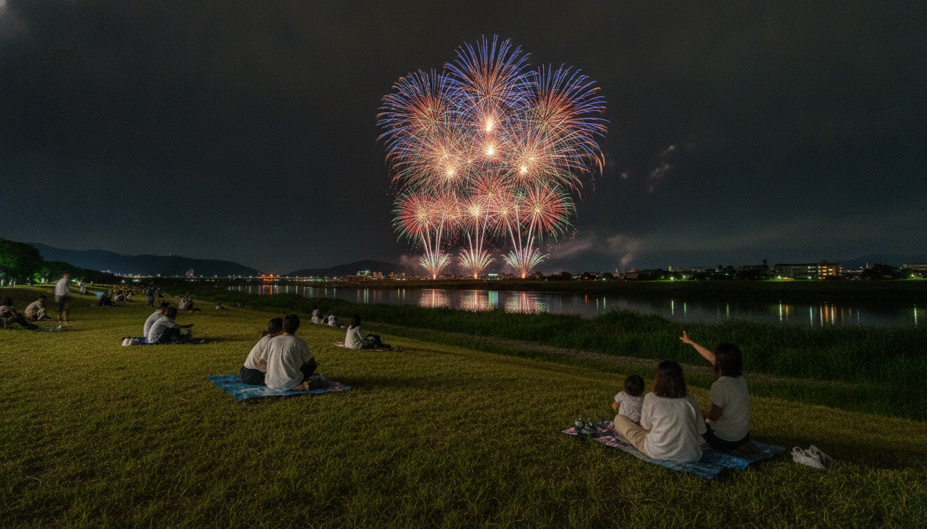 吉野川花火大会2026の穴場は「会場周辺の河川敷や堤防」がおすすめ