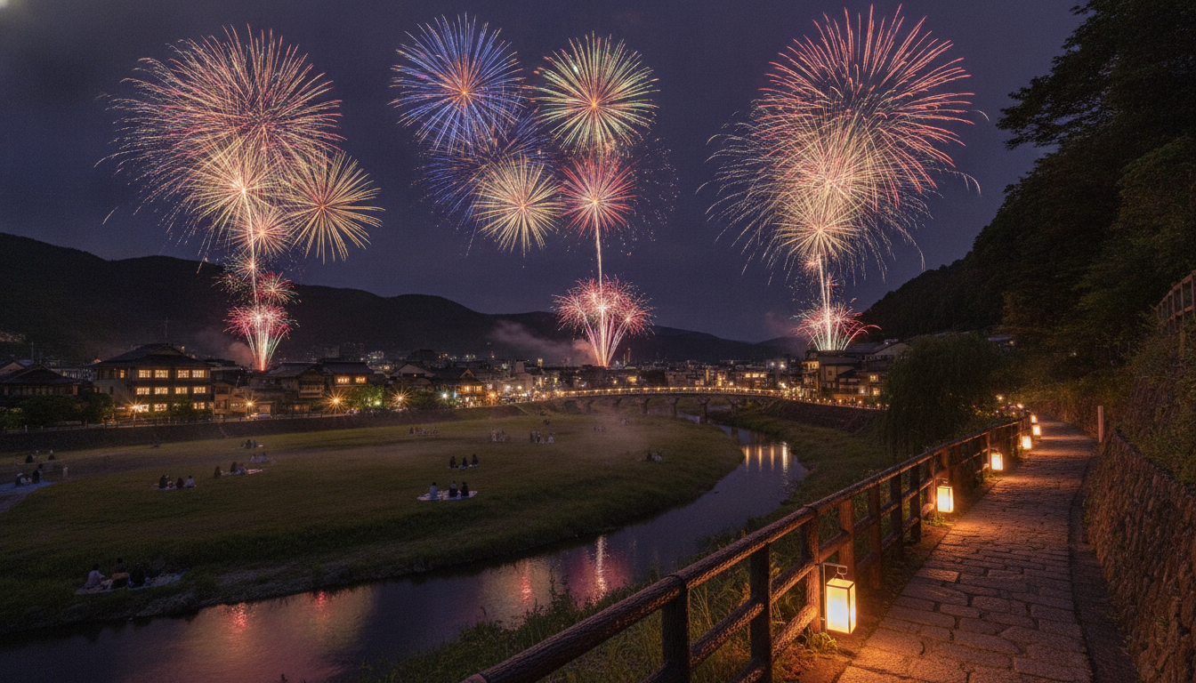 磯部温泉花火大会2026の穴場は「風のこみち」と「鉱泉橋近くの河川敷」がおすすめ