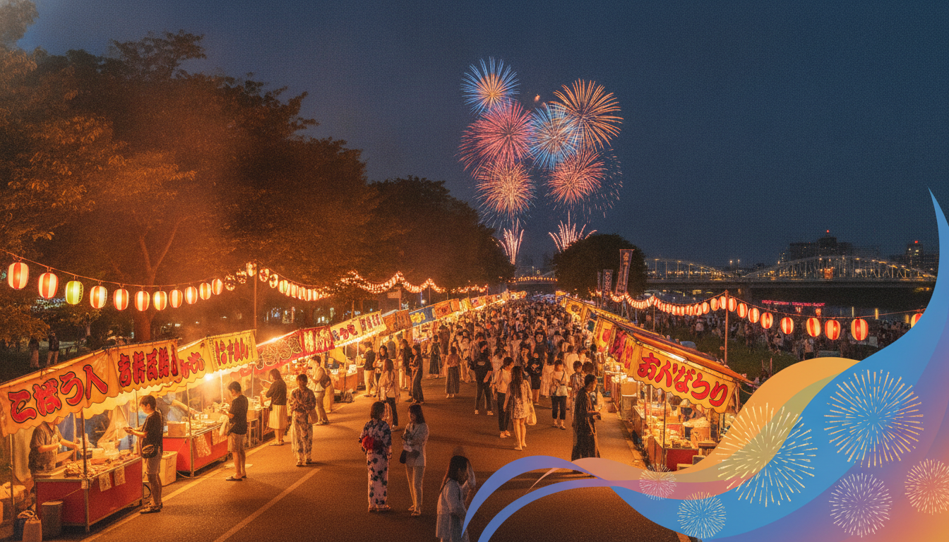 森町花火大会2026の屋台は太田川親水公園のイベント広場が中心